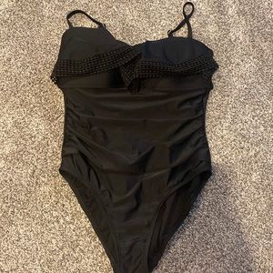 Black one piece bathing suit